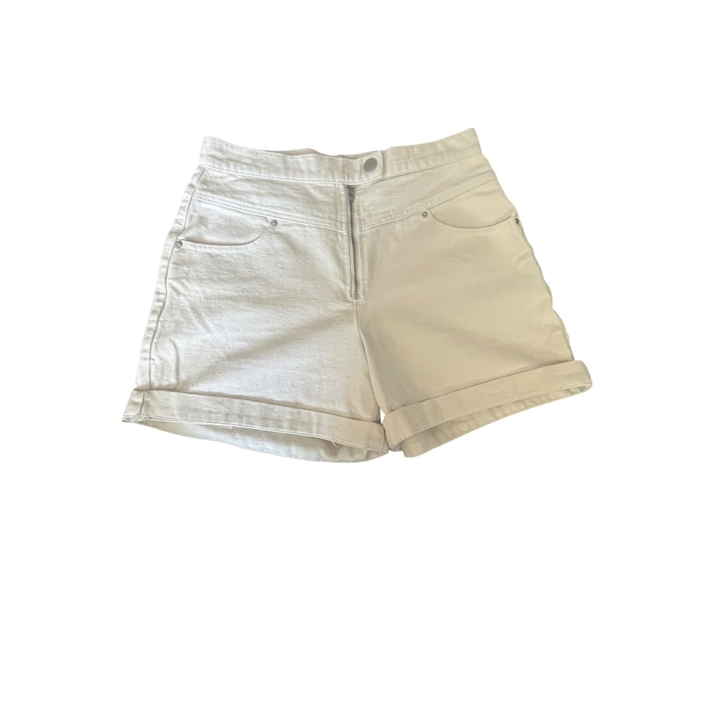 Urban Outfitters High Waist Denim Shorts Cuffed Hem Casual Beige‎ Size 28